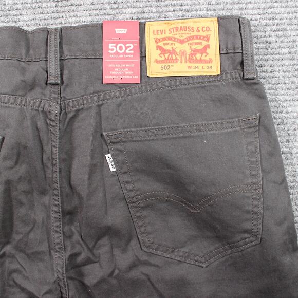 Levi’s 502 Jeans Mens 34x34 Gray Regular Taper Stretch NWT - Picture 7 of 10